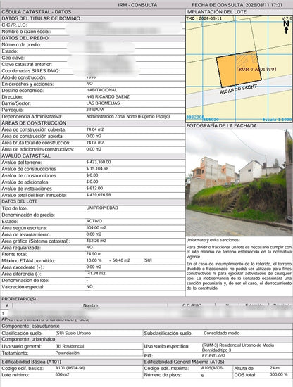 SE VENDE TERRENO SECTOR LOMAS DE MONTESERRIN