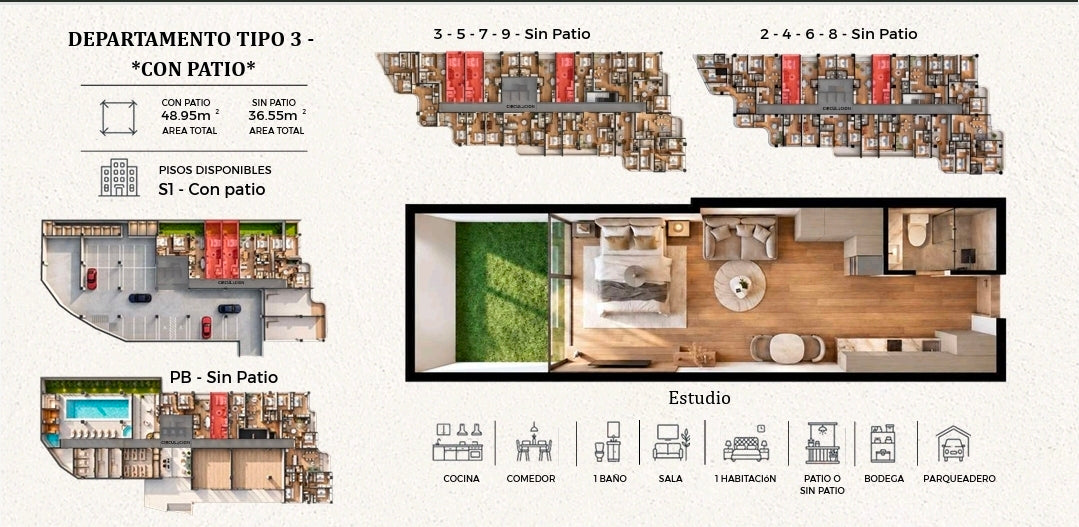 SE VENDE ESTUDIOS Y SUITES EN PROYECTO, SECTOR BOSMEDIANO Y GONZALEZ SUAREZ.