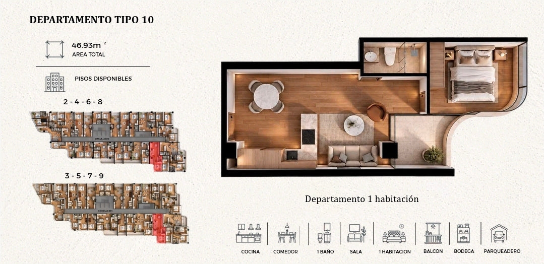 SE VENDE ESTUDIOS Y SUITES EN PROYECTO, SECTOR BOSMEDIANO Y GONZALEZ SUAREZ.