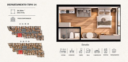 SE VENDE ESTUDIOS Y SUITES EN PROYECTO, SECTOR BOSMEDIANO Y GONZALEZ SUAREZ.