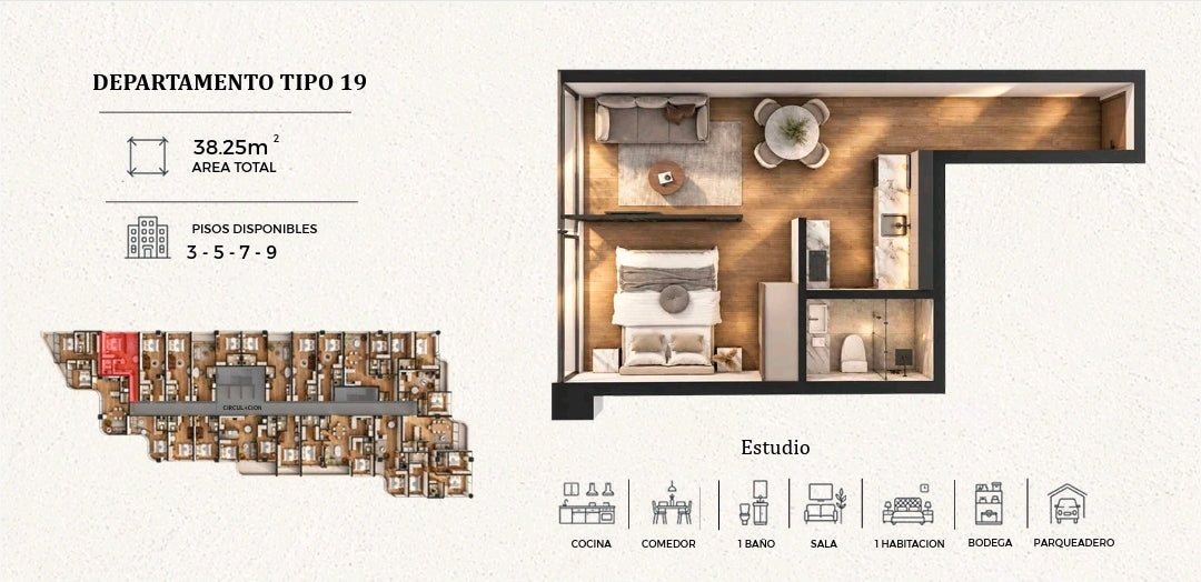 SE VENDE ESTUDIOS Y SUITES EN PROYECTO, SECTOR BOSMEDIANO Y GONZALEZ SUAREZ.
